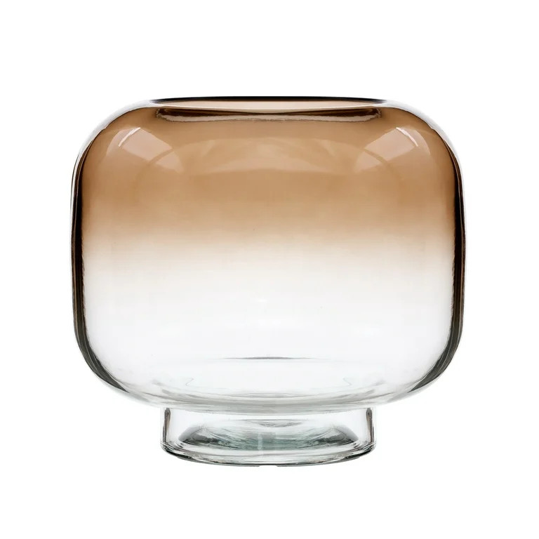 Mainstays 8" Brown Ombre Glass Hurricane Pillar Home Candle Holder Large | Walmart (US)