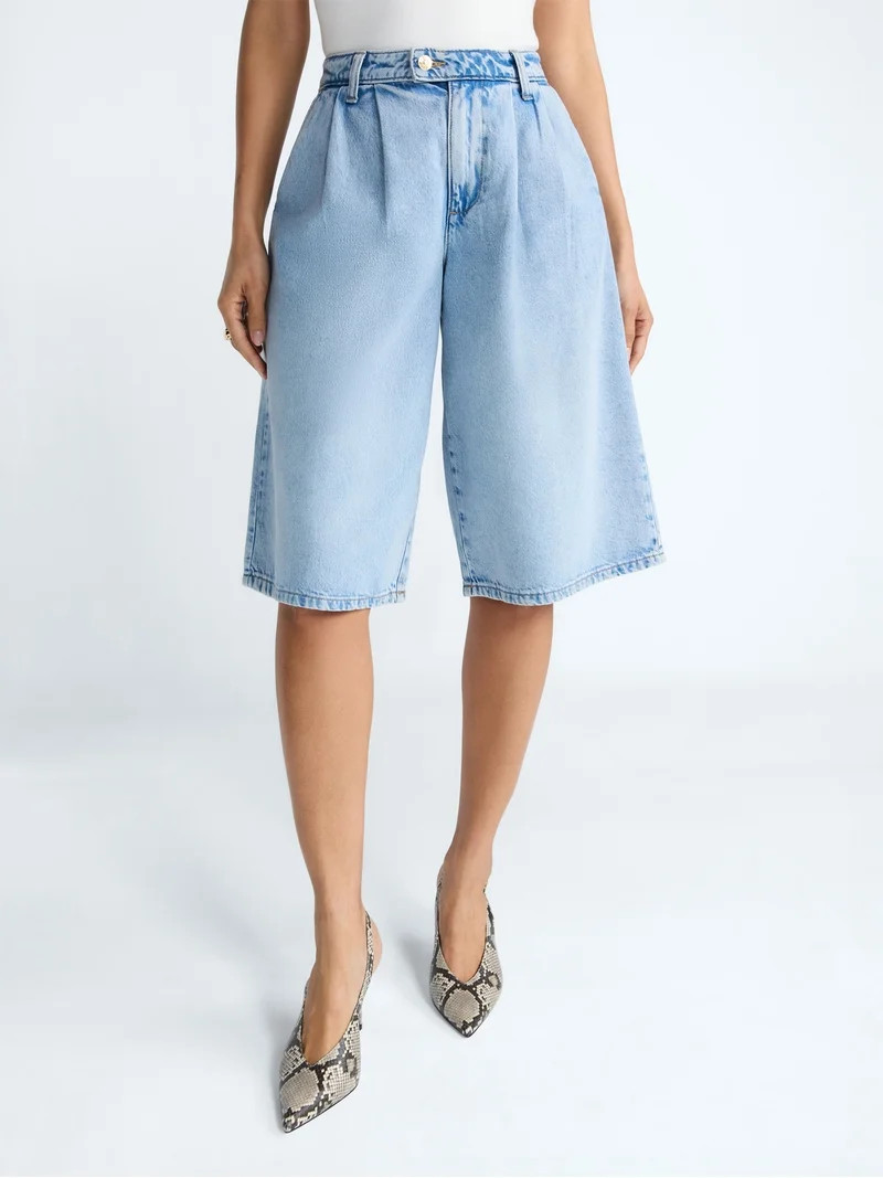 Devil Wears Prada Scoop Collection Women's and Women's Plus Denim Pleated Culottes, Sizes 0-26W | Walmart (US)