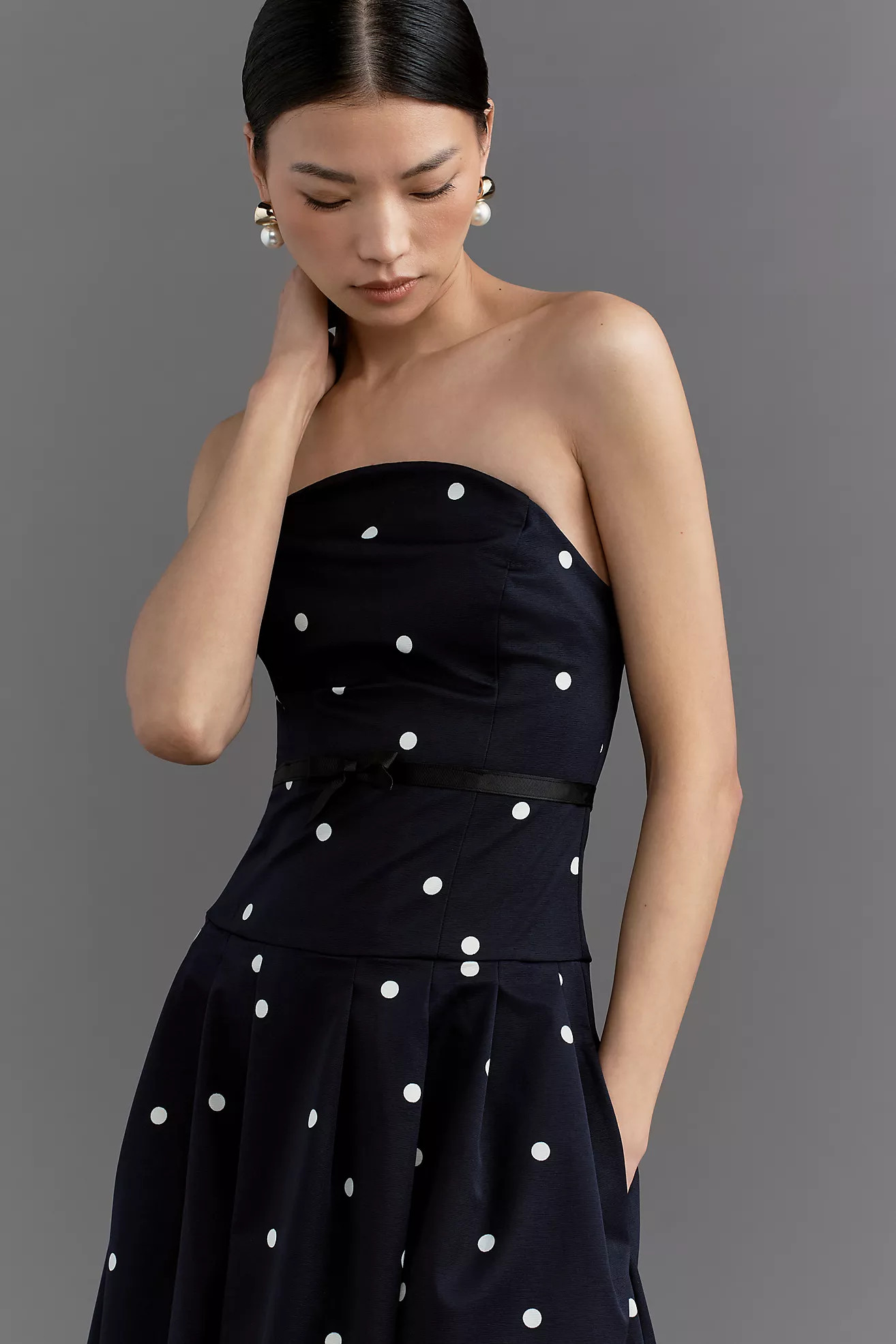 Maeve Strapless A-Line Midi Dress | Anthropologie (US)