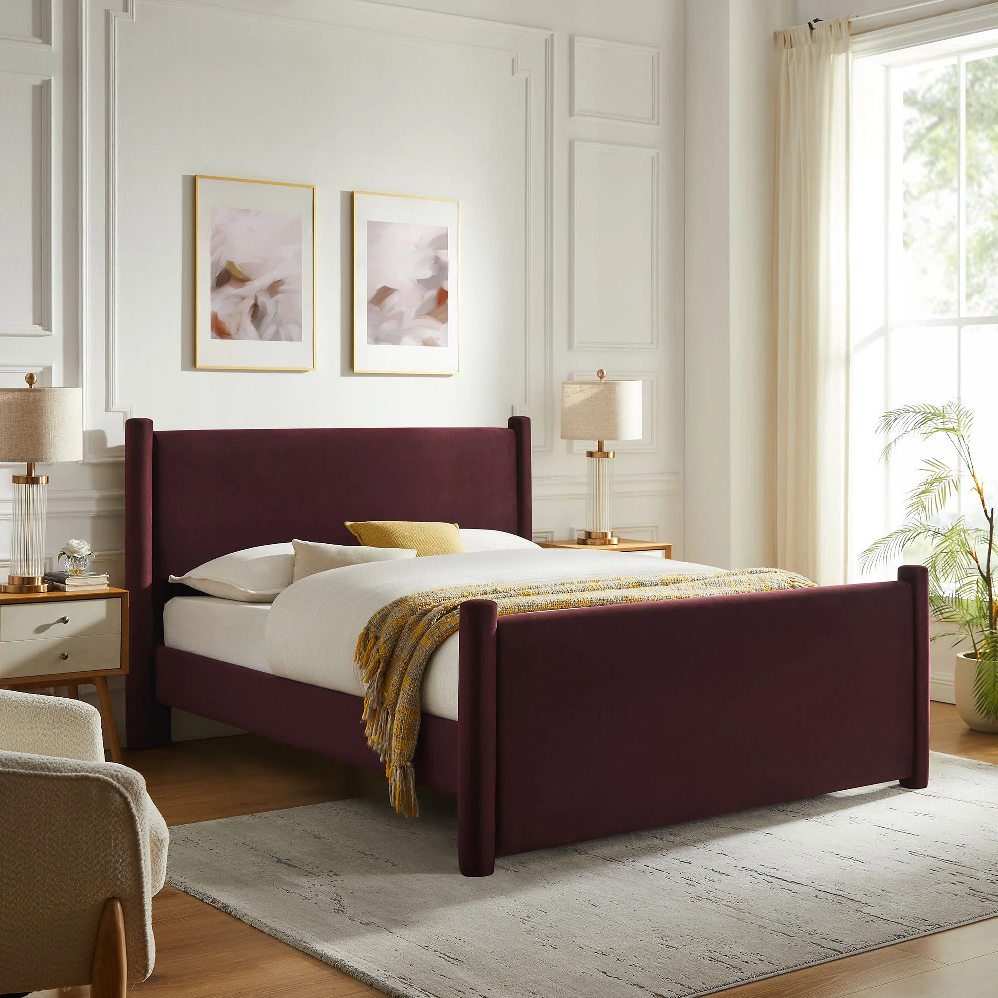 Rael Performance Velvet Platform Bed | Wayfair North America