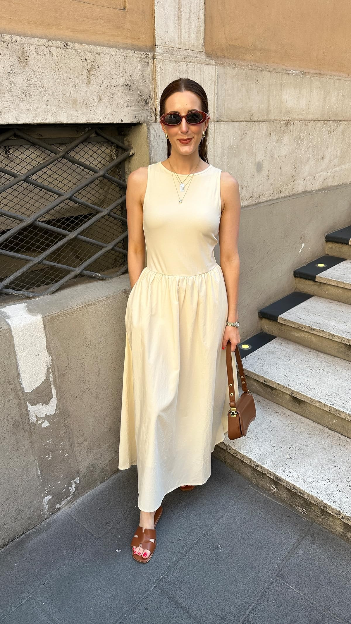 Italy outfit Inspo - neutral outfit, vacation outfit, travel outfit, sandals, summer dress

#LTKFindsUnder100 #LTKShoeCrush