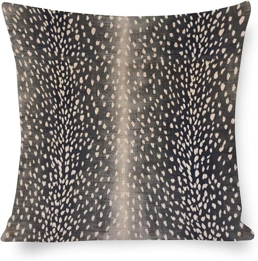 POMOTER Antelope Pillow Covers, Square Fawn Animal Black Gray Beige Antelope Print Modern Accent ... | Amazon (US)