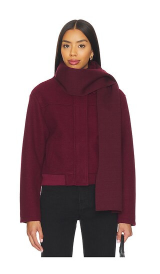 ALL THE WAYS Rissa Scarf Coat in Burgundy. - size XXS | Revolve Clothing (Global)