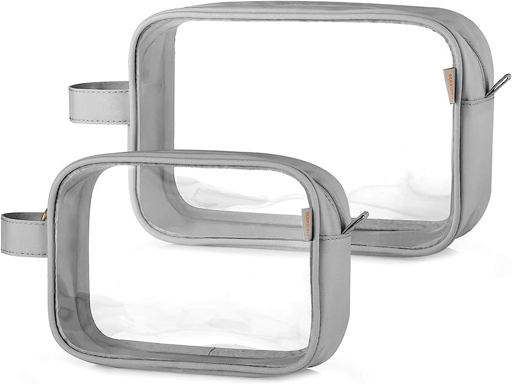 GAGAKU 2pcs Clear Toiletry Bag TSA Approved Travel Toiletry Bags Liquid Bag with Handle Strap, Wa... | Amazon (US)