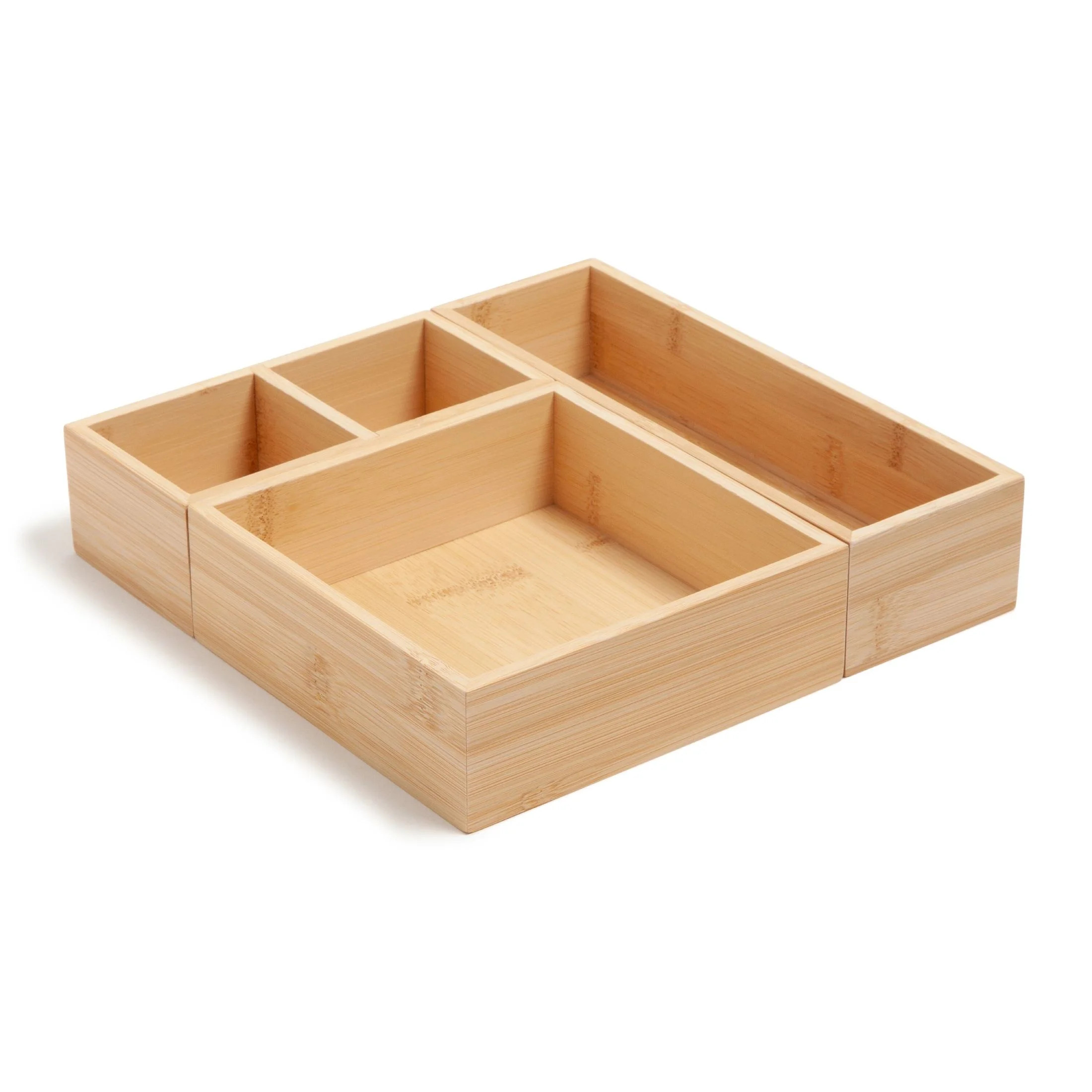 U Brands Verona Drawer Organizer, 9x9x2 in., Bamboo, Great Storage Solution for Drawers, 4 Compar... | Walmart (US)