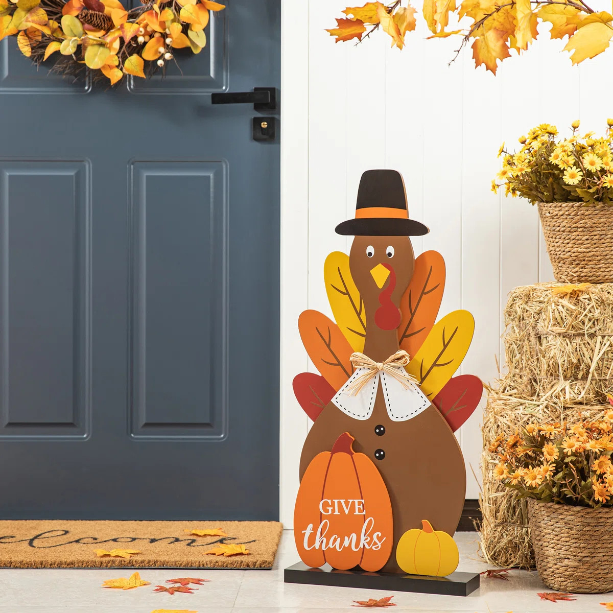 The Holiday Aisle® 31"H Thanksgiving Wooden Turkey Porch Decor & Reviews | Wayfair | Wayfair North America