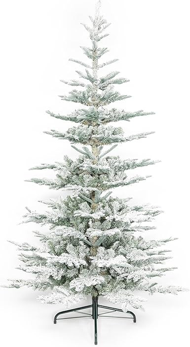 KING OF CHRISTMAS 8' King Noble Flock Artificial Christmas Tree Unlit | Amazon (US)