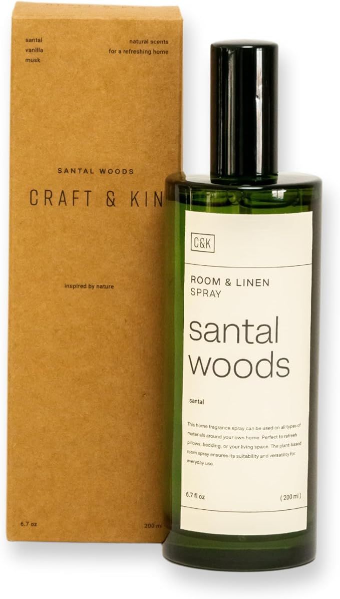 Craft & Kin Room Spray, 6.76 oz Santal Woods Linen Spray for Bedding, Pillow Spray, Room Sprays f... | Amazon (US)