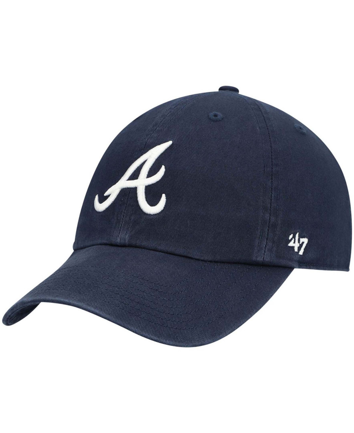 Boys Navy Atlanta Braves Team Logo Clean Up Adjustable Hat - Navy | Macy's