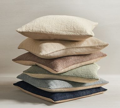 Faye Linen Textured Pillow | Pottery Barn (US)
