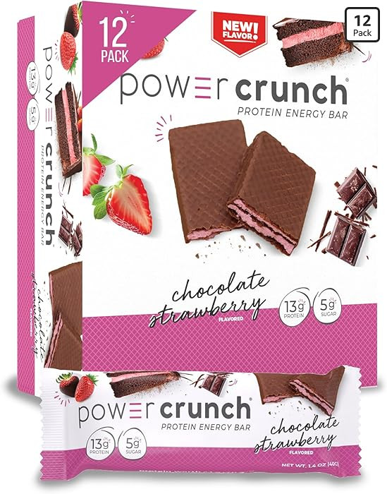 Power Crunch Protein Wafer Bars, High Protein Snacks with Delicious Taste, Chocolate Strawberry, ... | Amazon (US)