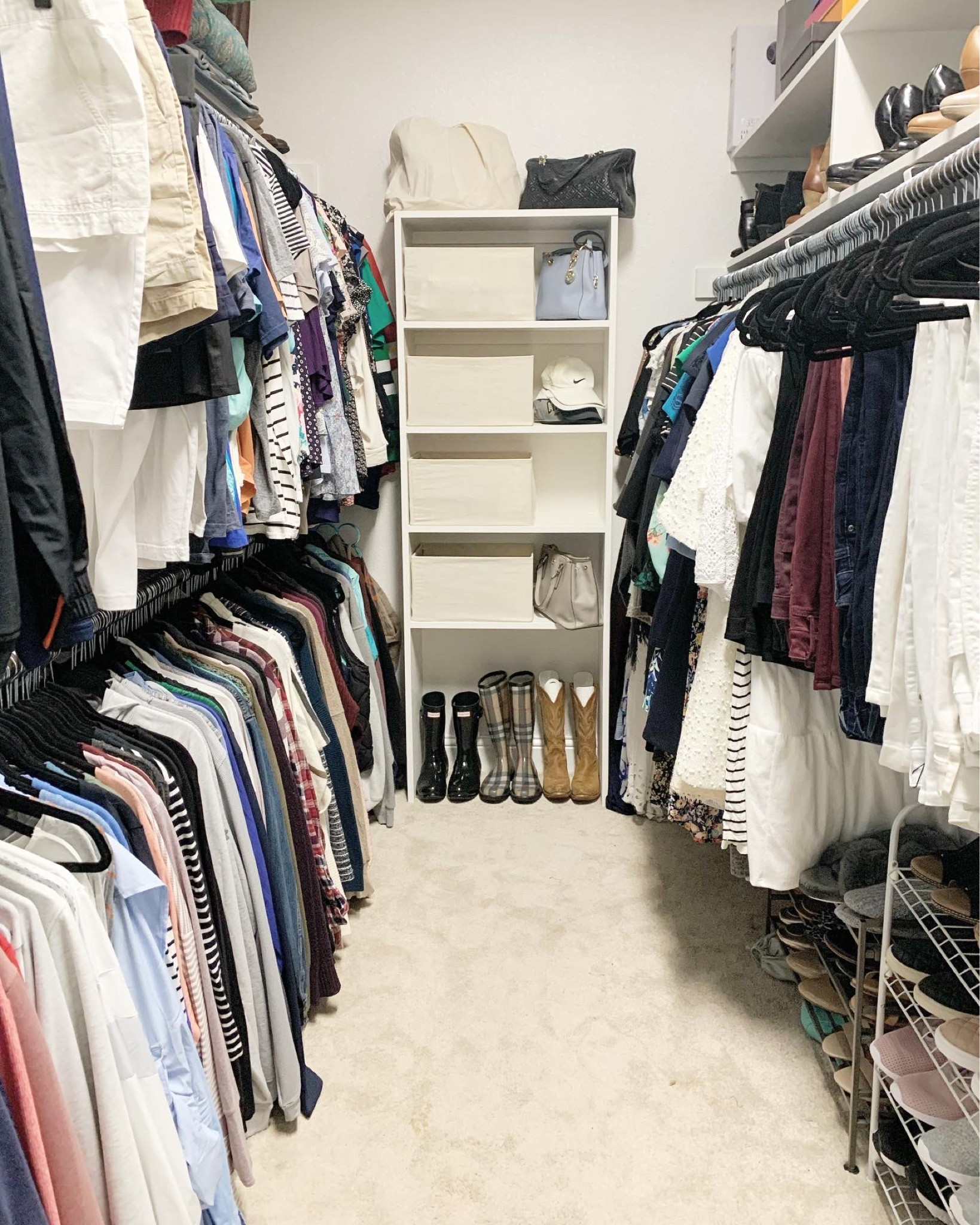 Closet organization ideas with bins, shoe shelves, and matching hangers. ✨

#LTKhome