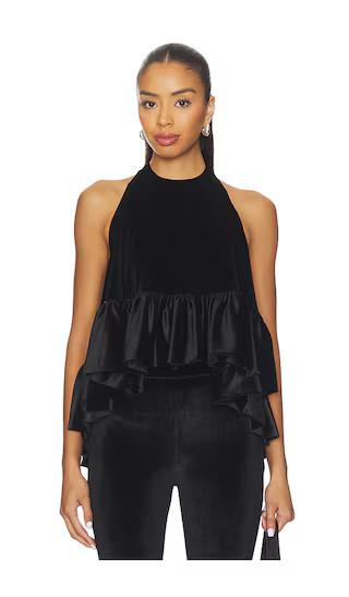 Azeeza Winston Velvet Top in Black. - size S | Revolve Clothing (Global)