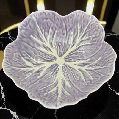 Bordallo Pinheiro Lavender Cabbage Leaf 6 7/8” Coupe Cereal Bowl FBP Stamp | eBay | eBay US