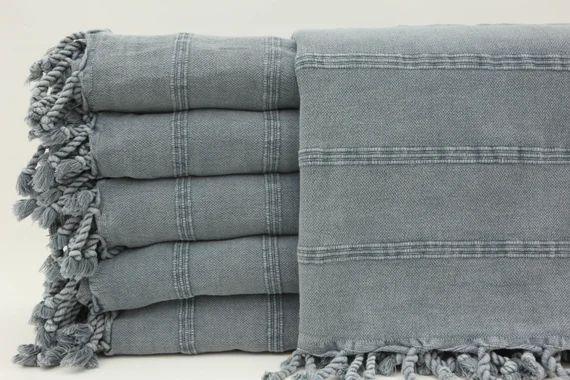 Turkish Blanket,Gray Blanket,Stone Washed Bedspread,Home Decor,Sofa Cover,71"x87",Turkish Bedspre... | Etsy (US)