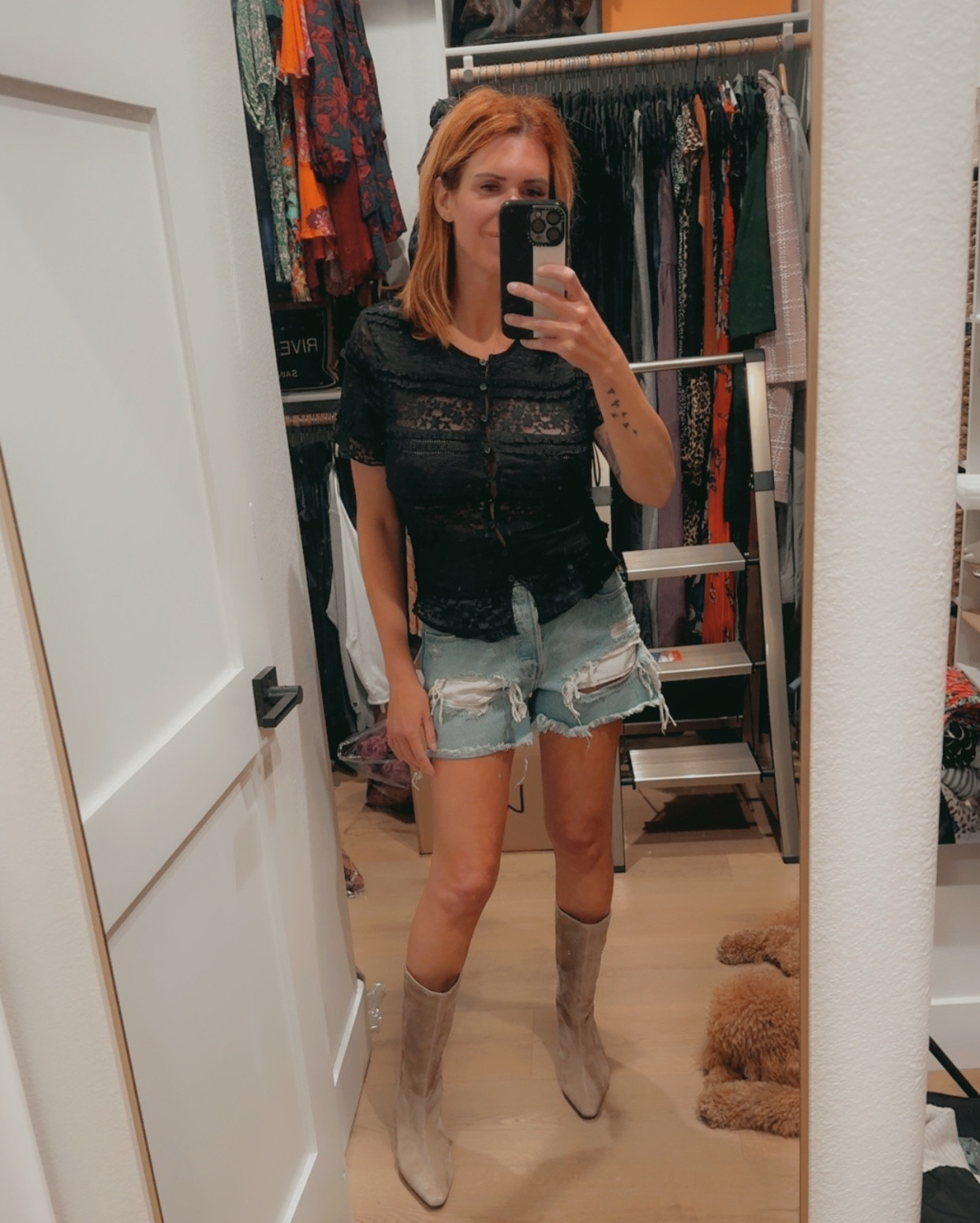 Lacey black summer shirt, jeans shorts & suede boots 👢 

Shorts size 27

#LTKPetite #LTKStyleTip #LTKU