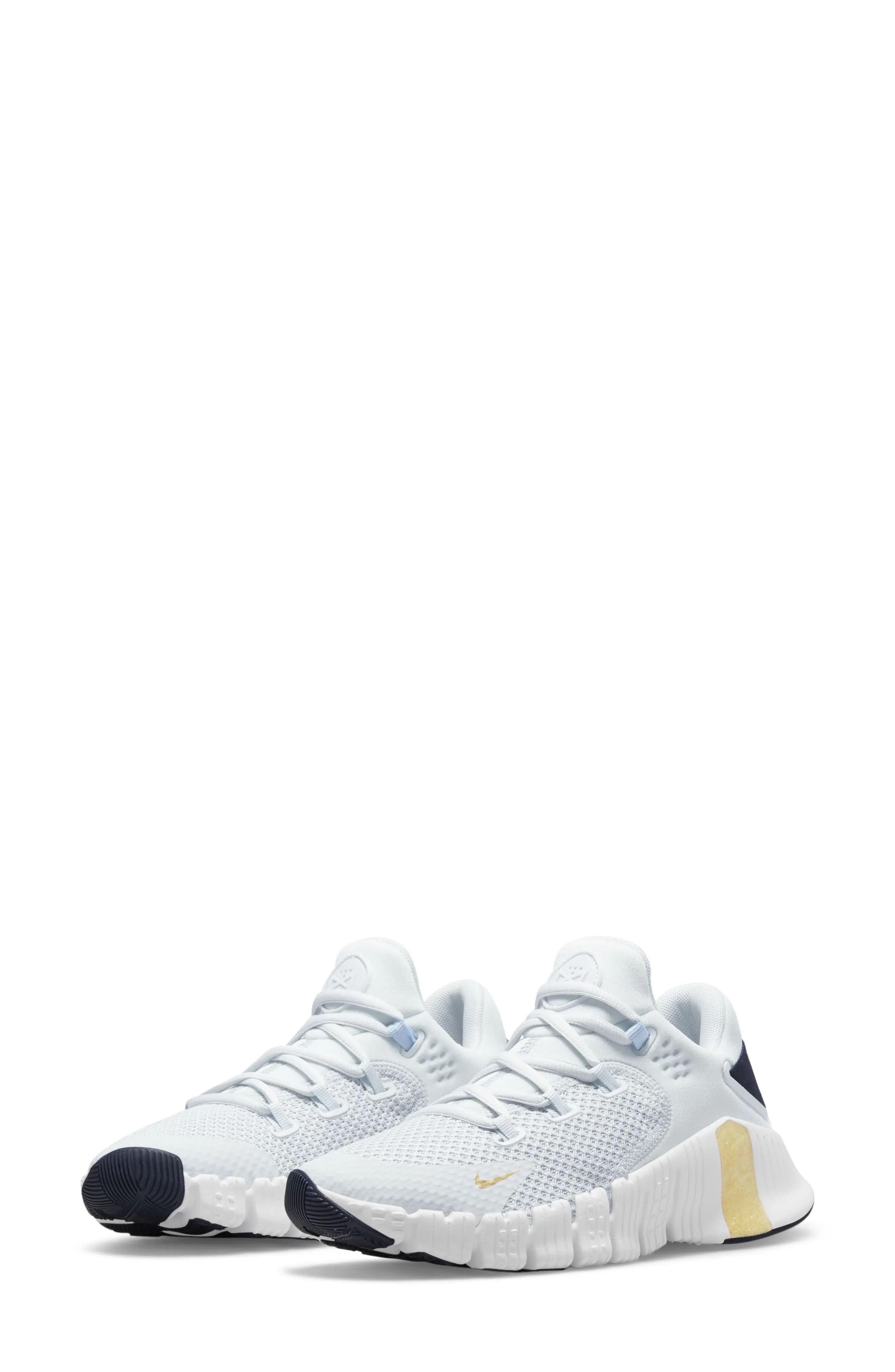 NIKE Free Metcon 4 Training Shoe in Pure Platinum/Gold Coin at Nordstrom, Size 8.5 | Nordstrom