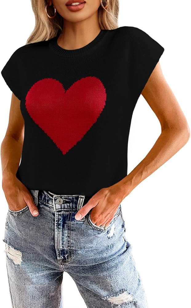 Saodimallsu Womens Summer Cap Sleeve Tops Casual Crew Neck Loose Fit Knit Lightweight Sweater Pul... | Amazon (US)