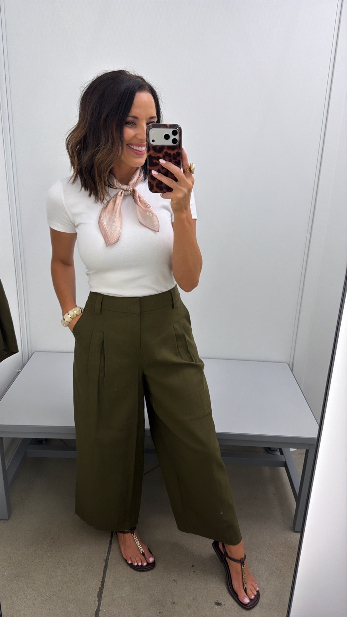 Okay this outfit looks SO much more expensive than it is 🤍 I’m obsessed with these trousers — they’re super flattering, lightweight, and such a good staple piece to dress up or down. Paired with a simple fitted tee and scarf detail makes it feel so chic without even trying. Everything is from Walmart and the quality honestly surprised me. 

Such an easy outfit for church, brunch, work, or even just feeling a little extra put together running errands 🤍

Size XS, 5’3 for reference