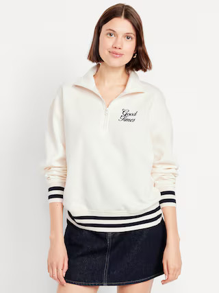 SoComfy Oversized Half-Zip Sweatshirt | Old Navy (US)