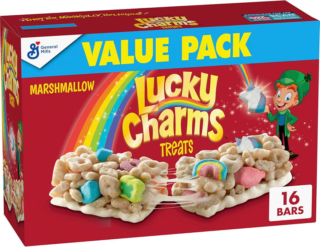 Lucky Charms Breakfast Cereal Treat Bars, Snack Bars, Value Pack, 16 ct | Amazon (US)