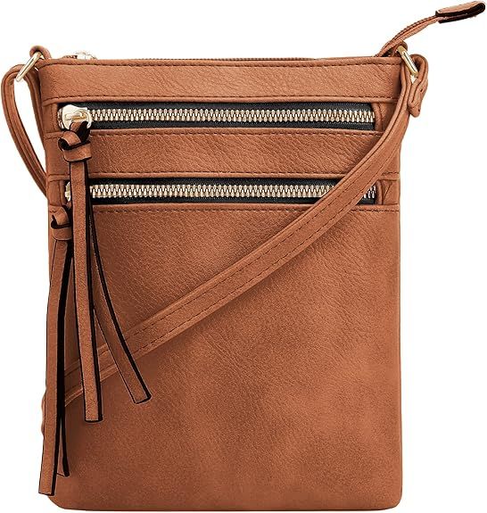 DELUXITY Crossbody Purse Bag Shoulder Bag Multi Pocket Zipper Purse | Amazon (US)
