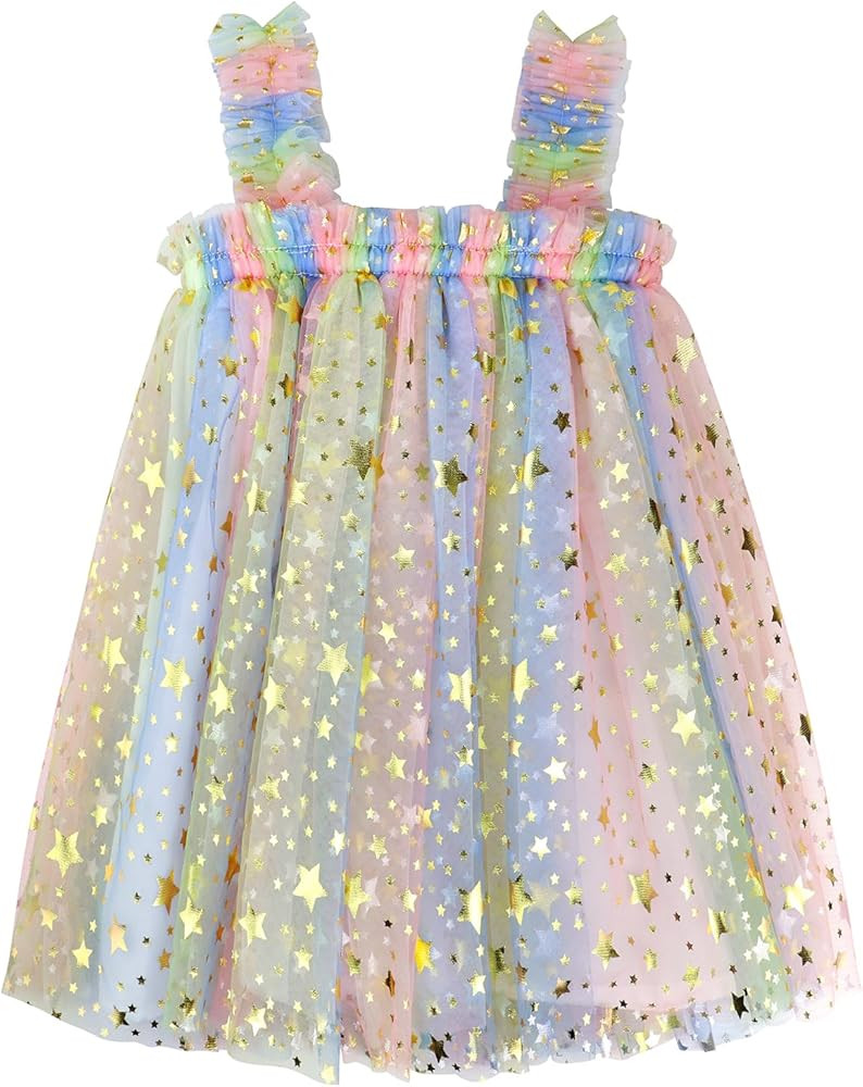 AGQT Baby Girls Tulle Tutu Dress Birthday Party Tulle Babydoll Dresses Size 6M-5T | Amazon (US)