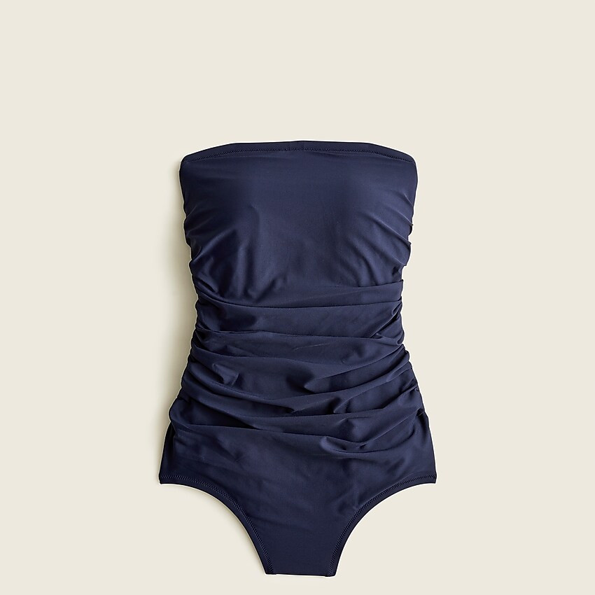Ruched bandeau one-piece swimsuit | J. Crew US