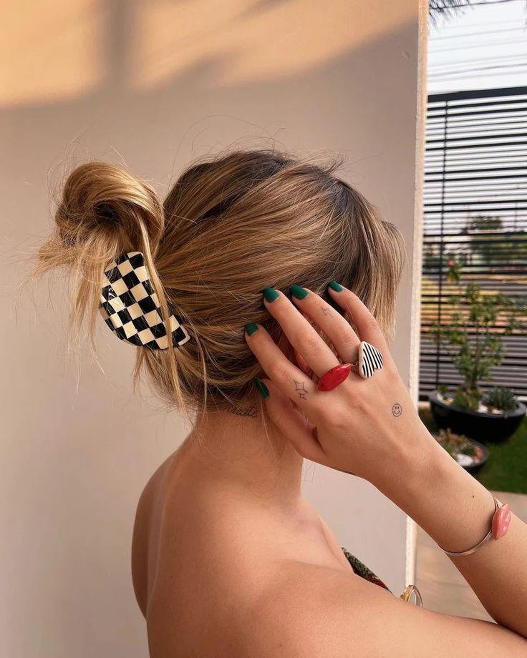 Weavey Studio, Colorful Vintage Checkered Hair Claws, Hollow Geometric Hair Claws, French Retro H... | Etsy (CAD)