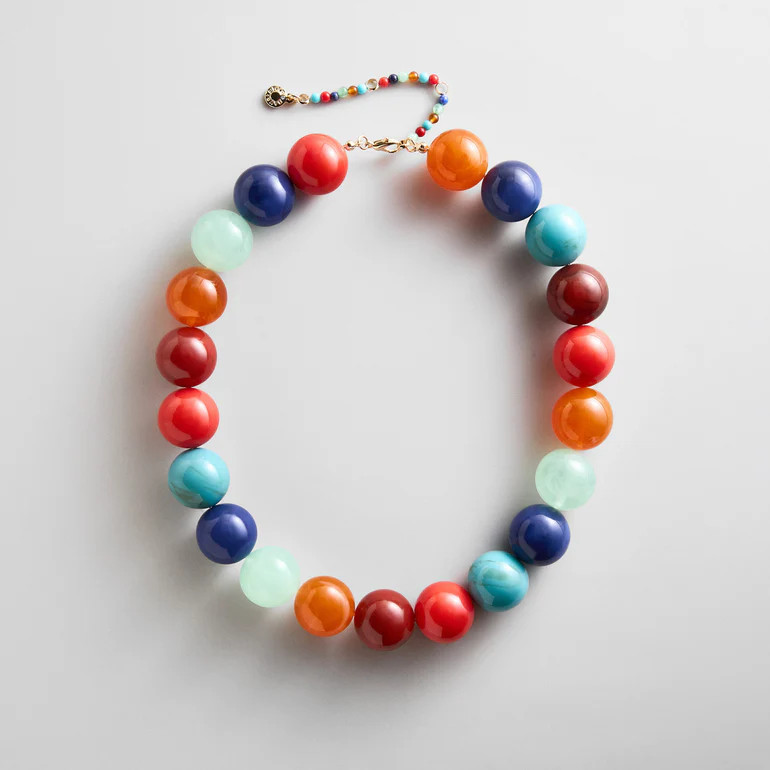 Jane Beaded Necklace - Red/Blue Multi | BaubleBar