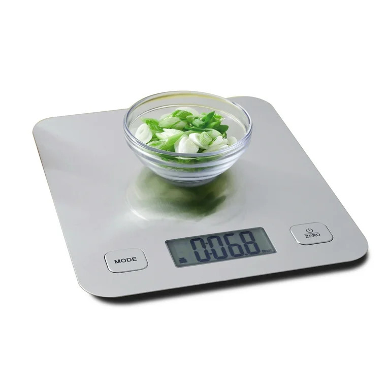 Mainstays Stainless Steel Digital Kitchen Scale, Silver | Walmart (US)