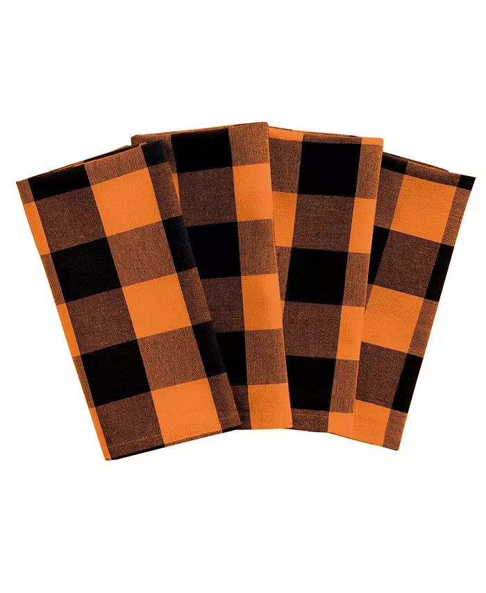 Elrene Farmhouse Living Fall Buffalo Check Napkins, Set of 4 - Macy's | Macys (US)