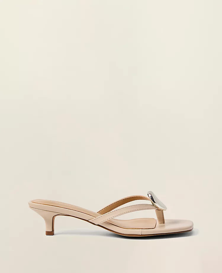 Leather Flip Flop Heeled Sandal | Ann Taylor
