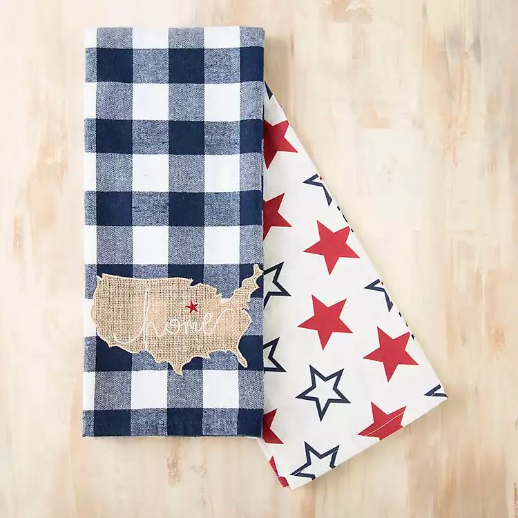 Buffalo and Stars US Kitchen Towels, Set of 2 | Kirkland's Home