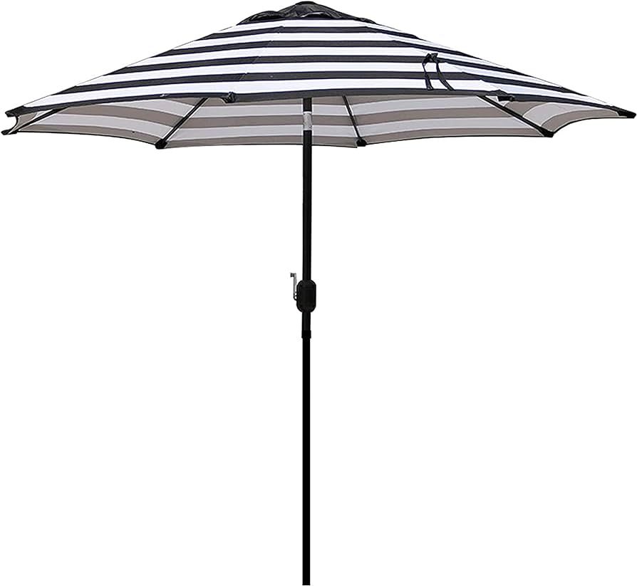 Blissun 9' Outdoor Patio Umbrella, Striped Patio Umbrella, Market Striped Umbrella with Push Butt... | Amazon (US)
