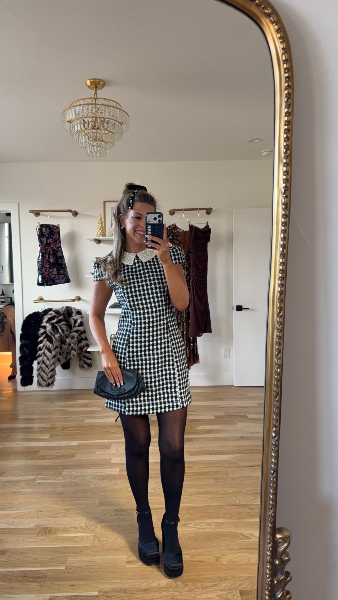 Black and white pearl collared houndstooth cocktail holiday party dress

Vici code: emerson35

Wearing my usual small

Wedding guest 
Holiday party
Houndstooth
Cocktail
Pearl
Special occasion 

#LTKFindsUnder100 #LTKHoliday #LTKParties