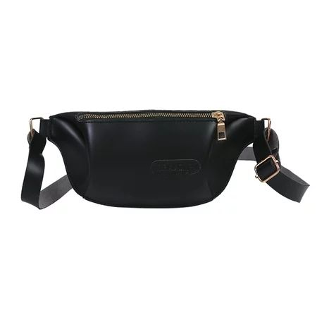 SIHUA Fashion Women Solid Color Crossbody Bag Casual Ladies PU Leather Fanny Packs(Black) | Walmart (US)