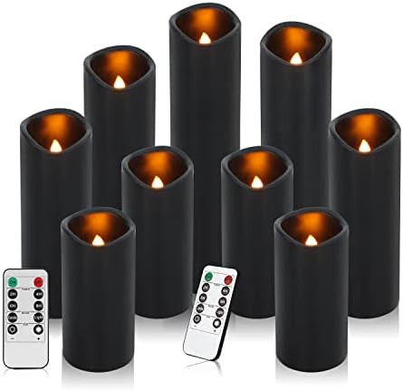 antizer Flameless Candles Led Candles Pack of 9 (H 4" 5" 6" 7" 8" 9" x D 2.2") Black Real Wax Bat... | Amazon (US)
