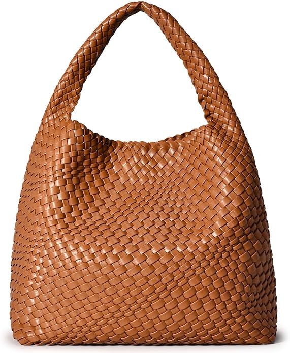 Woven Bag Purses and Handbags, Woven Vegan Leather Bag For Women, Woven Tote Bag Shoulder Bag Top... | Amazon (US)