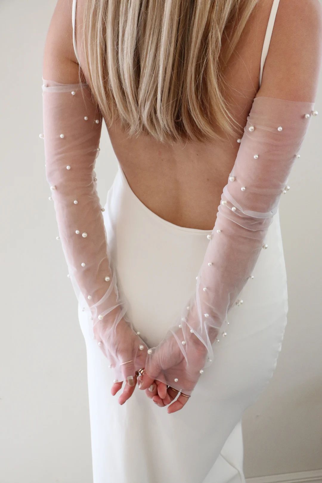 Pearl Bridal Gloves Pearl Tulle Fingerless Pearl Sleeve Bridal Gloves Sleeves Bridal Sleeve Custo... | Etsy (US)