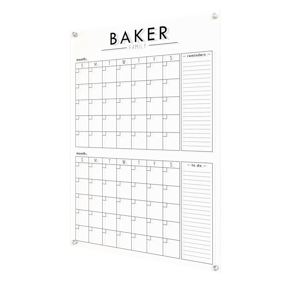 Personalized Dry-Erase 2 Month Acrylic Calendar | Amazon (US)