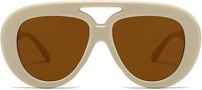 willochra oversized Pilot Sunglasses Women Men Fashion Double beam Wide Legs Sun Glasses Trending... | Amazon (US)