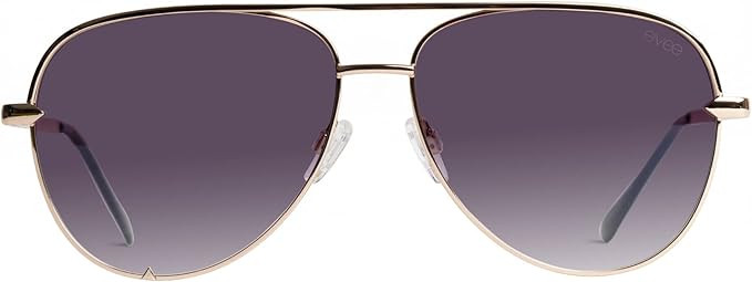EVEE Fashionable Metal Aviator Sunglasses with Oversize Flat Reflective Mirror Lenses (GEMINI) | Amazon (US)