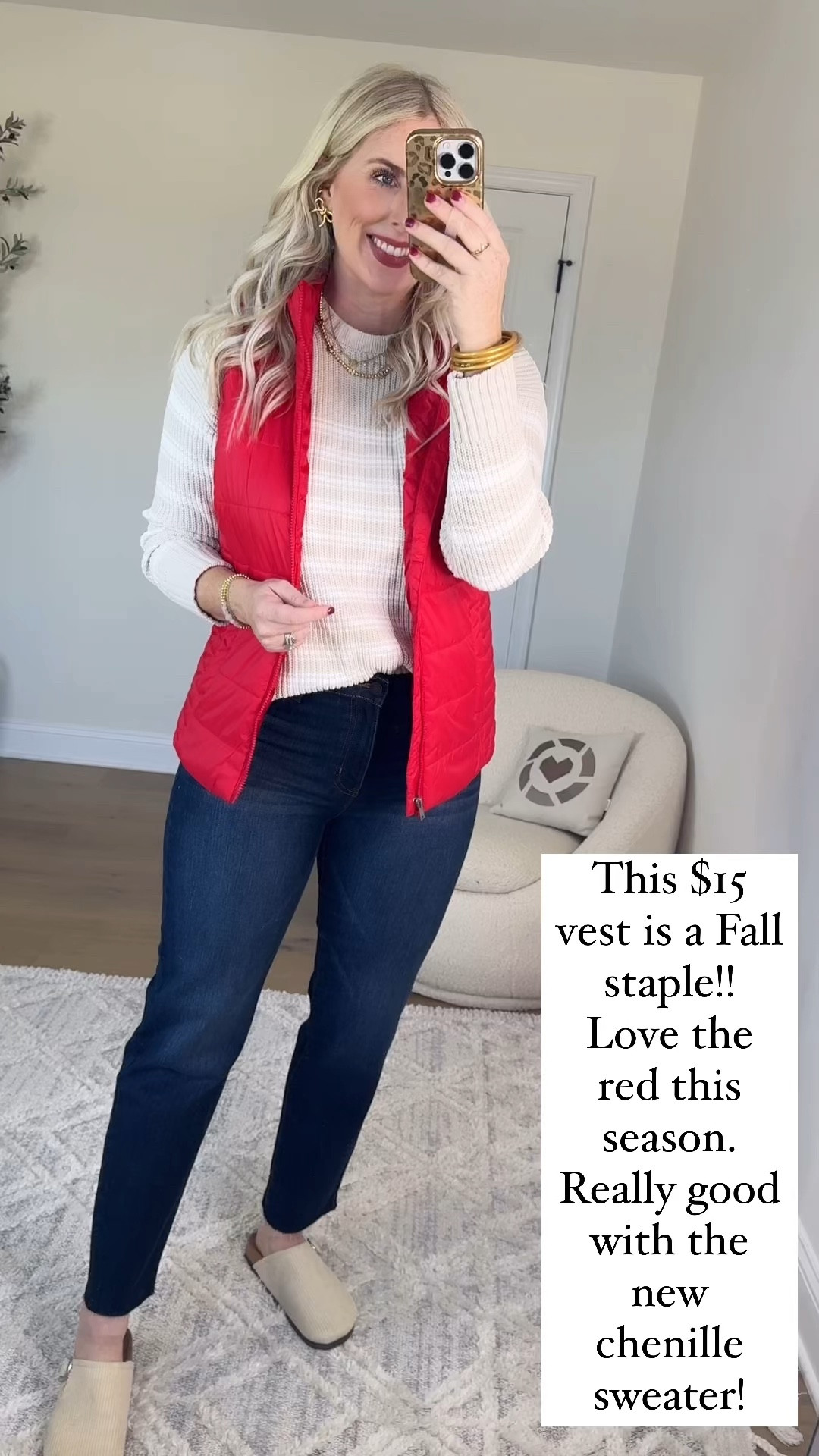 Walmart try on, red vest, time and tru, chenille sweater, fall outfit, dark wash jean

Medium 

#LTKSeasonal #LTKFindsUnder50 #LTKVideo