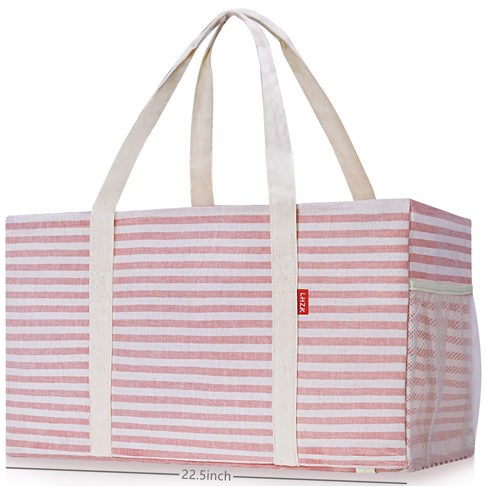 LHZK Standing Extra Large Utility Tote Bag with Metal Wire Frame and the Sides Rinforced, Extra L... | Amazon (US)
