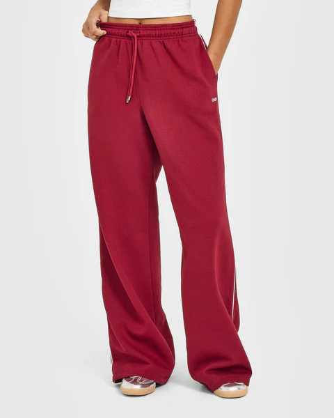Jersey Tracksuit Straight Leg Joggers 
 Ruby Red | Oner Active (UK / US)