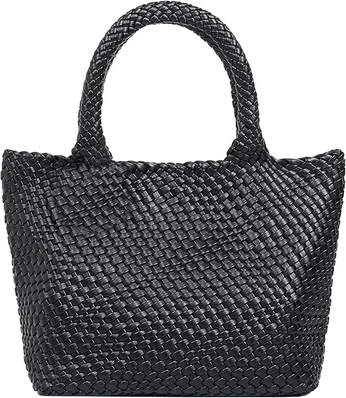 Woven Leather Shoulder Bag Slouchy Luxury Trendy Lightweight Large Purses Satchel Work and Beach ... | Amazon (US)