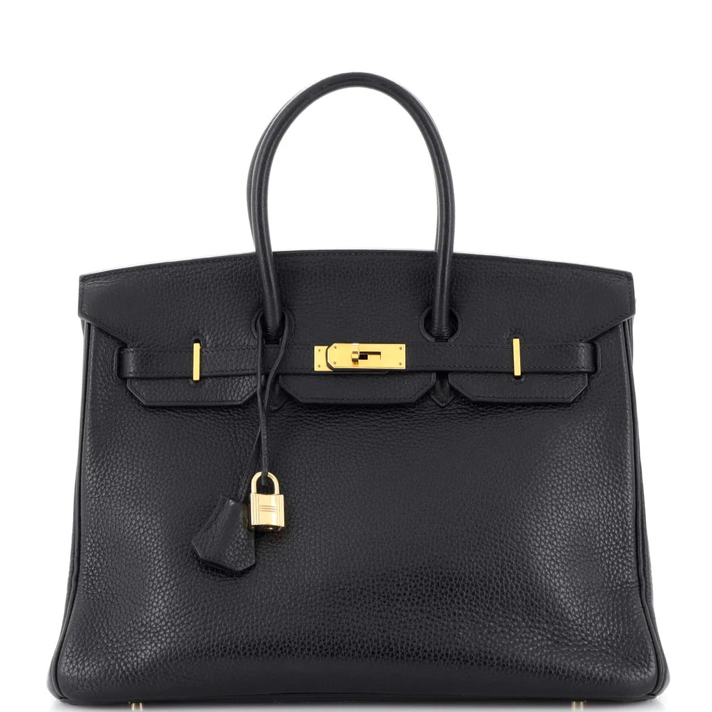 Birkin Handbag Noir Togo with Gold Hardware 35 | Rebag