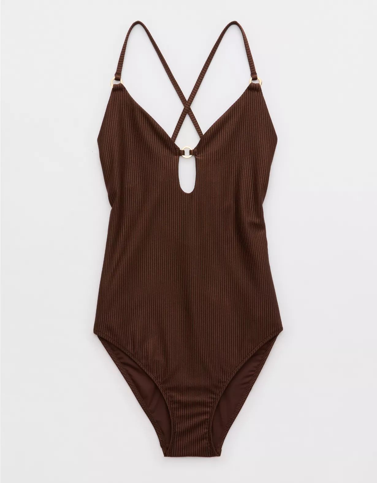 Aerie Shine Rib Full Coverage One Piece Swimsuit | Aerie