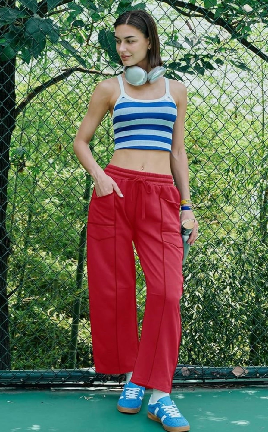 Relaxed fit, trending silhouette.✨ These high waisted barrel sweatpants feature a wide leg, drawstring waist, and comfy baggy fit for an effortlessly cool look. Perfect with hoodies, tees, or fitted tanks. 

Shop now and elevate your lounge style.❤️

#LTKfitnessgoals #LTKActive #LTKMidsize